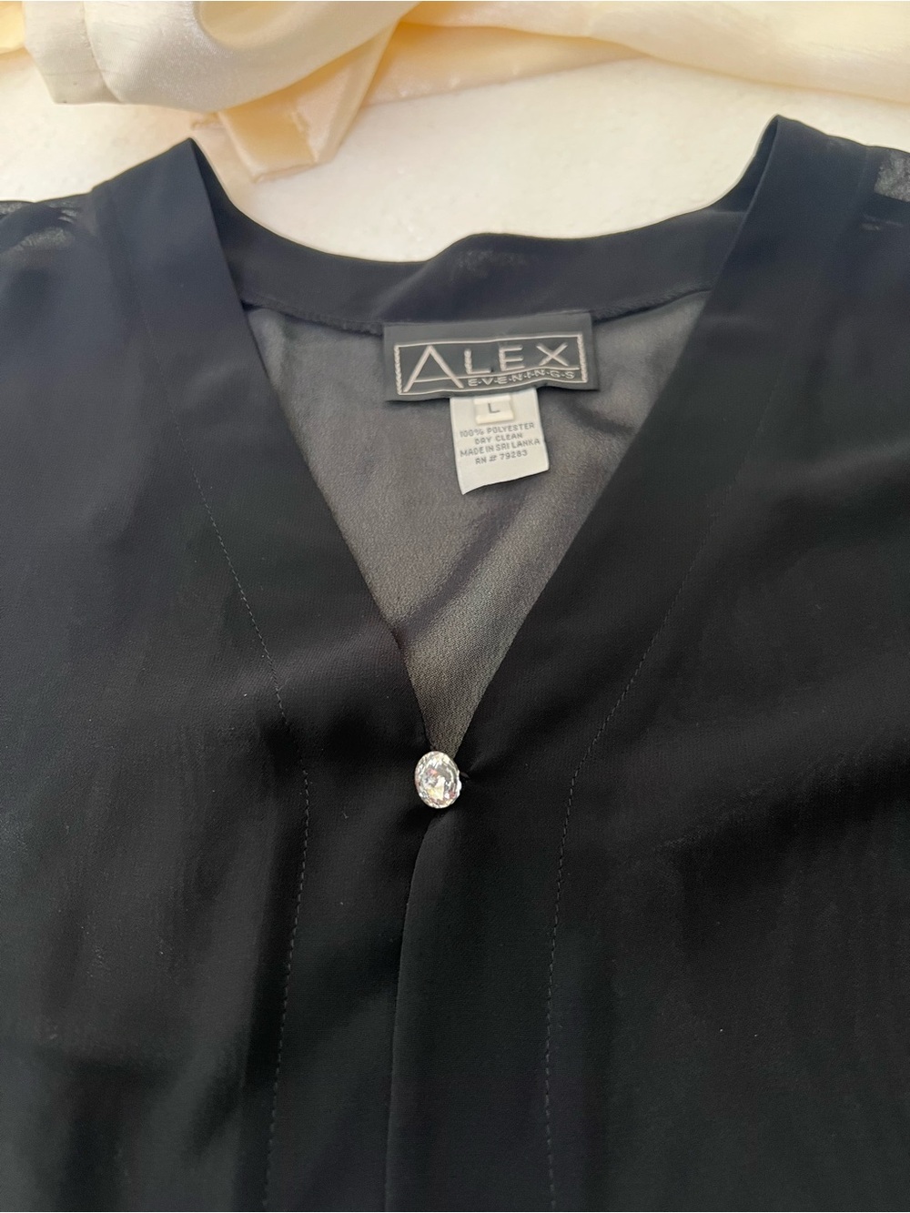 Alex Evenings Women’s Sheer Black Cardigan – Size Large - Picture 3 of 7